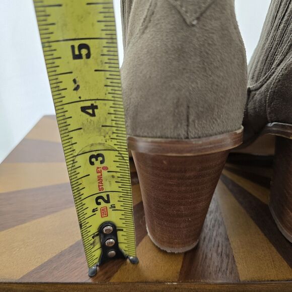 Nine West Mayley Block Heels Ankle Chelsea Boots Sz 8.5 Womens Stone Gray Taupe - Picture 7 of 16